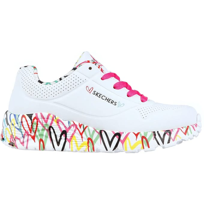 Skechers Uno Lite Meisjes Sneakers - Wit/Multicolour