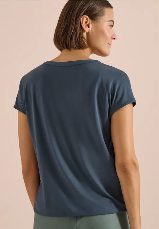 Blouse met korte mouwen en structuurmix