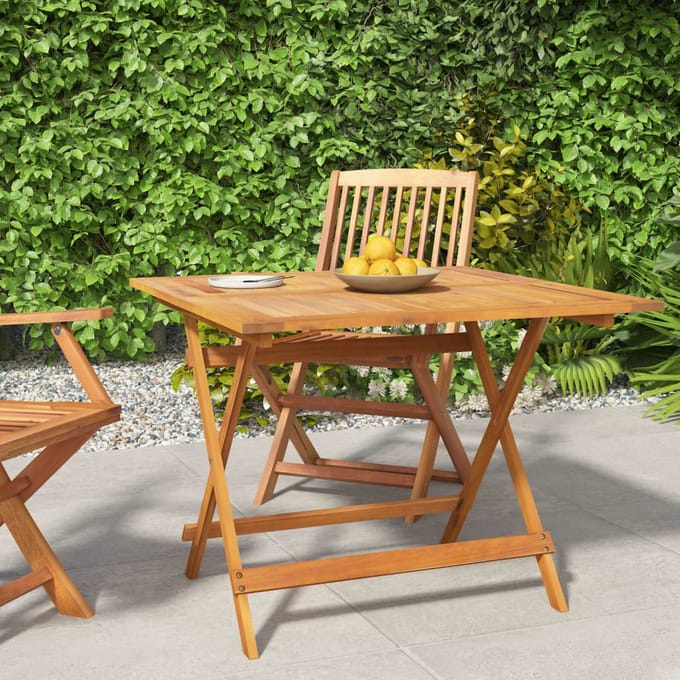 vidaXL - Tuintafel - inklapbaar - 90x90x75 - cm - massief - acaciahout