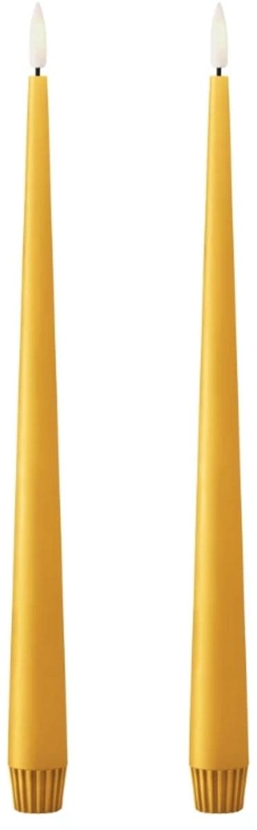 Ester & Erik Led Taper kaars 30cm mango set van 2