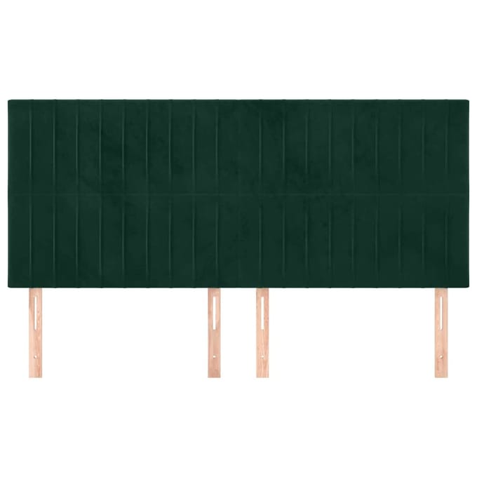 vidaXL - Hoofdbord - donkergroen - 180x5x118/128 - cm - fluweel