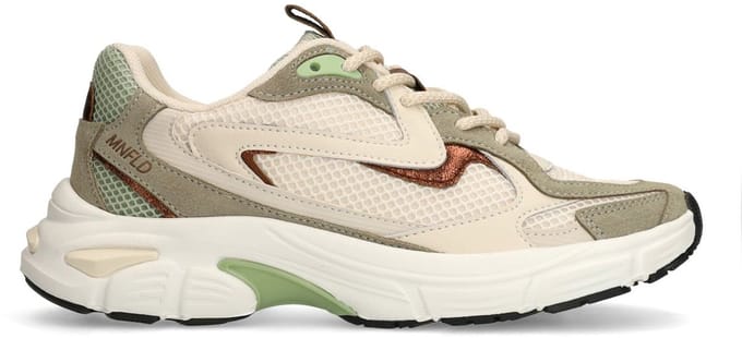 Manfield - Dames - Groene mesh sneakers - Maat 36