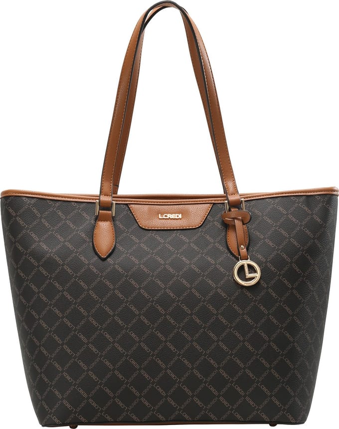 L.CREDI Handtas Filiberta Shopper Brown Donkerbruin