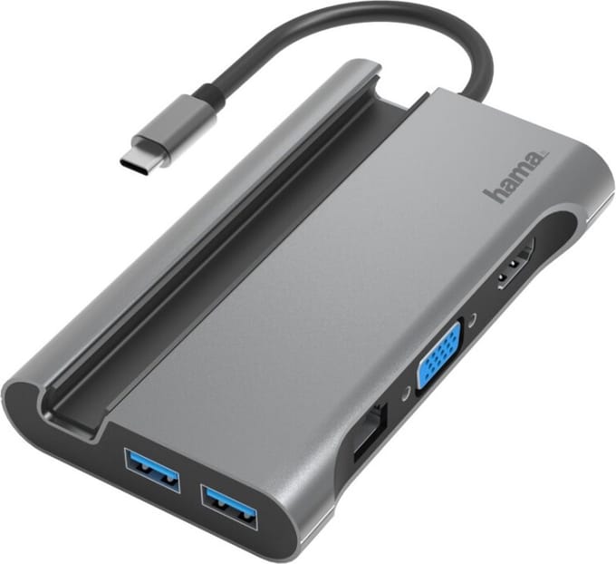 Hama USB-C (USB 3.2 Gen 2) multiport hub 7 poorten Grijs