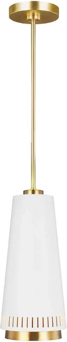 Feiss LED Hanglamp Carter | 1X E27 Max 60W | Dimbaar | Matte White with Brass accents