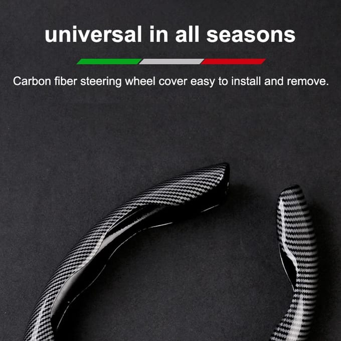 Autostuurhoes Koolstofvezel Universele auto-interieuraccessoires zwart