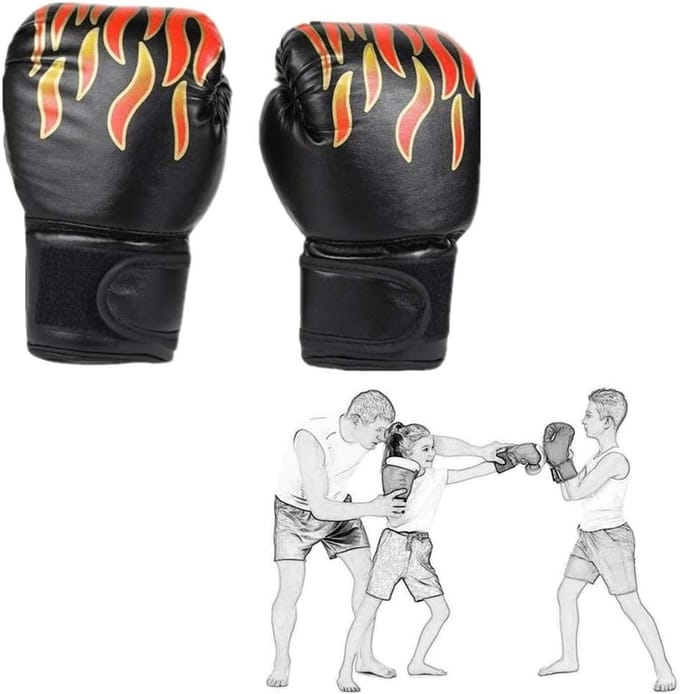 Bokshandschoenen Kinderen - Sparring Handschoenen Workout - Kickboksen Training - Schuimvulling Bescherming - Freesize - Zwart
