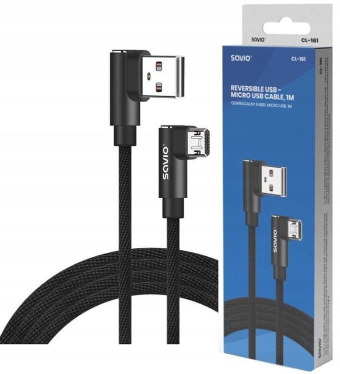 Micro USB Kabel 2.4A Hoek 90° Snel Laden QC Nylon