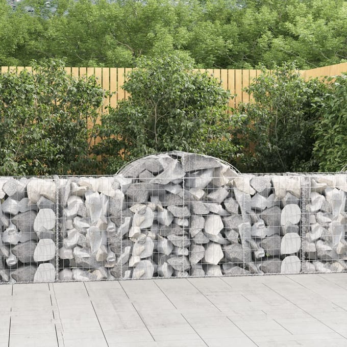 vidaXL - Schanskorven - 11 - st - gewelfd - 200x50x80/100 - cm - ijzer