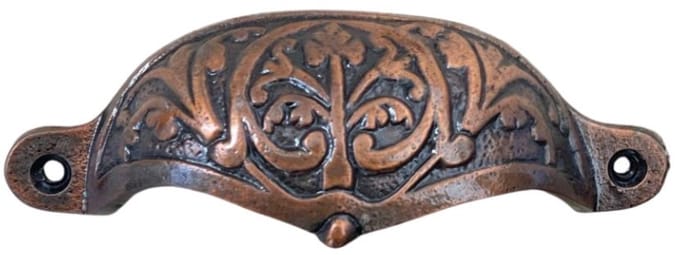 Fancy Cup Pull Handle Antique Copper
