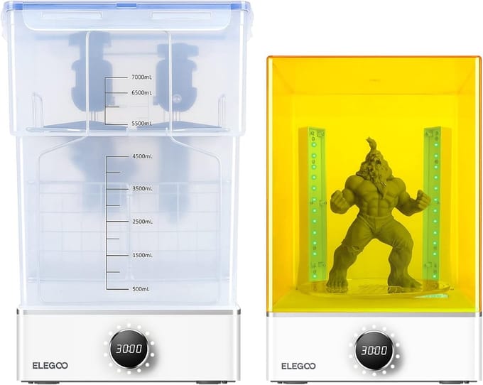 Was en Cure Station - 3D Print Reiniger - Modellen Nabewerken - Dubbele Unit