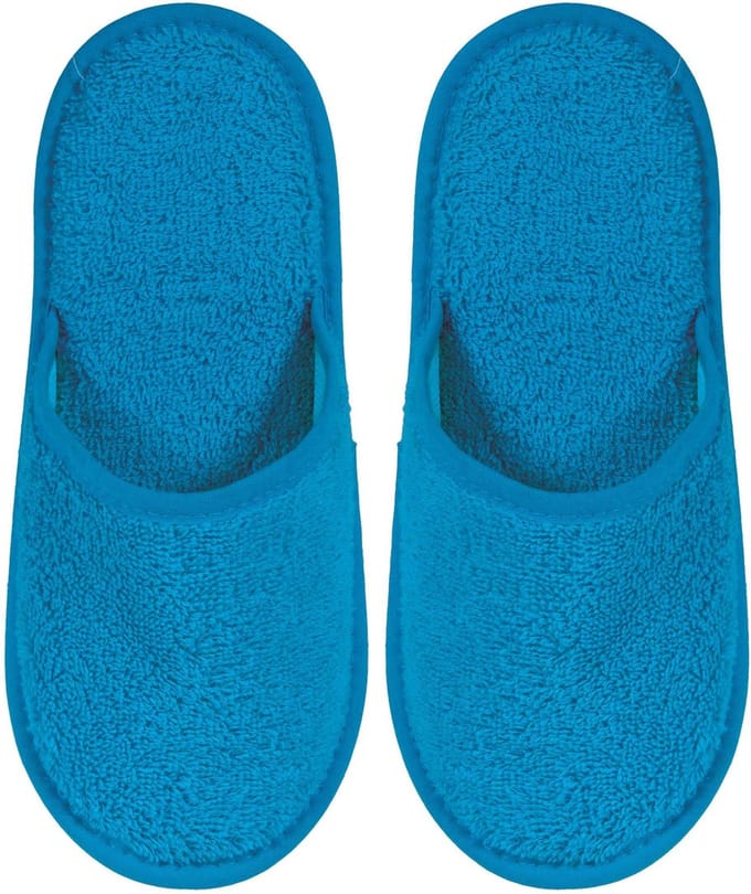 Badslippers Badstof Uni Pure met Zool Turquoise Maat 43 - 1 Paar
