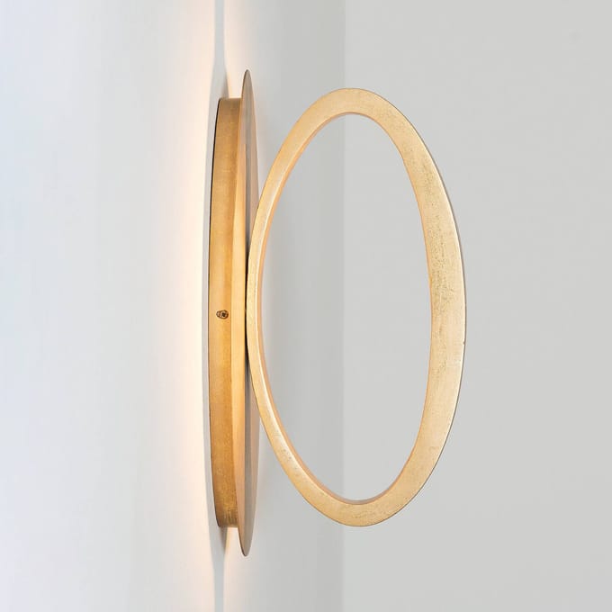 Holländer LED wandlamp ASTERISCO OVAL, goudkleurig, 45 cm, metaal, dimbaar