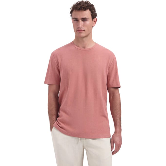 No Excess T-shirt crewneck crinkle coral