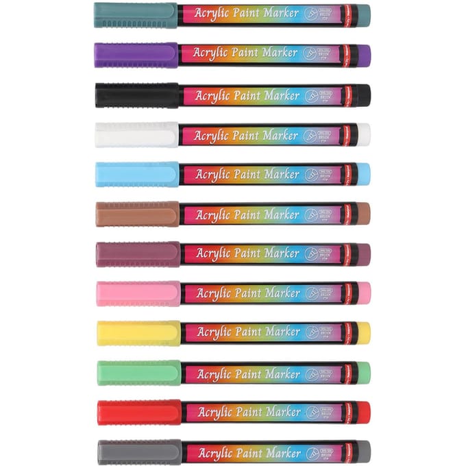 12PCS Stylos Vernis à Ongles Couleurs Multiples DIY Stylo à Points Graffiti pour Manucure black