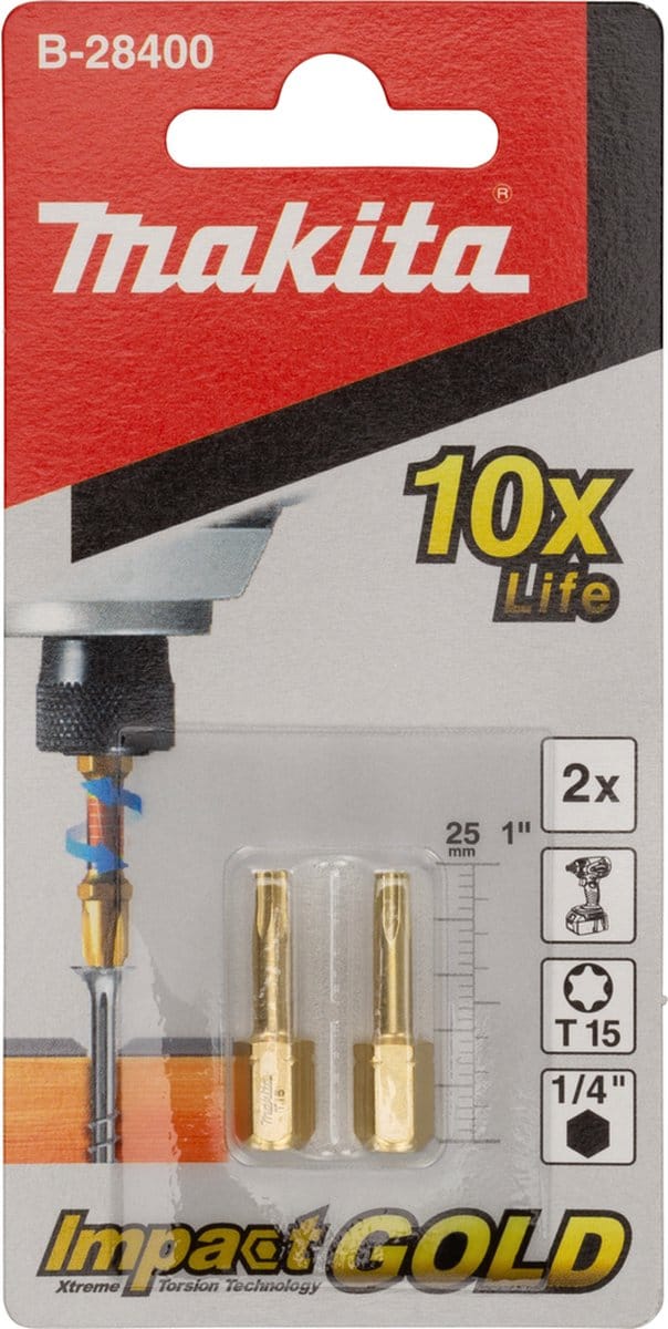 Makita B-28400 XTT Slagschroefbit T15x25mm