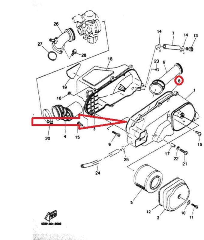 Joint de couvercle de boite à air pour scooter MBK 125 Skyliner 5DS-E4452 Neuf