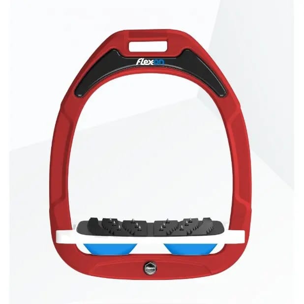 Ultra Grip Inclinatie Stirrup Rood/Wit/Blauw Flex-On Green Composite