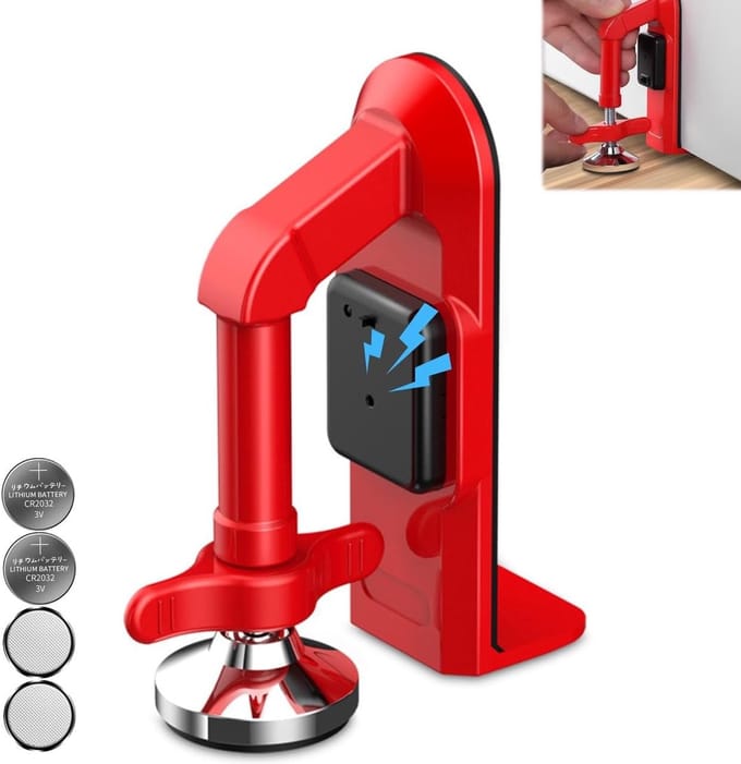 Deurstopper met Alarm - 80dB Anti-Inbraak - Universeel & Draagbaar - Rood