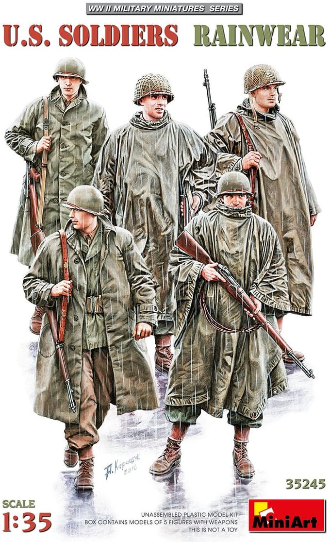 MiniArt Modelbouwpakket Militaire voertuigen - 35245 US Soldiers in Rainwear - Figures Plastic - 1:35 - Modelbouw