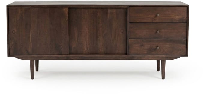 Dressoir Vocal Mangohout – Donkerbruine Opbergkast – 2 Deuren 1 Lade
