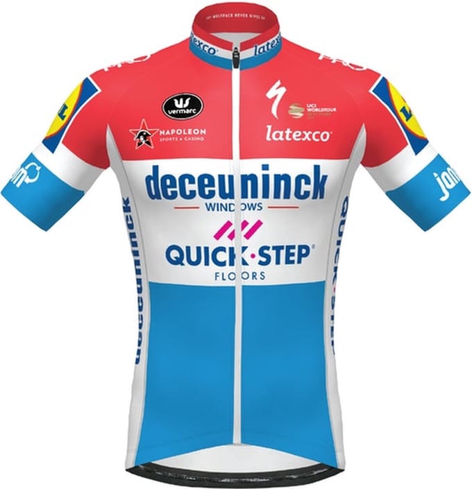 DECEUNINCK QUICK-STEP 2020 KAMPIOEN LUXUMBURG KORTE MOUWEN AERO SP.L Maat XL
