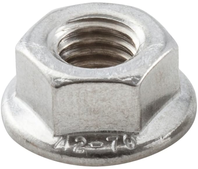 Wurth - EN 1661 roestvast staal A2 70 blank - Zeskantmoer met flens EN 1661, RVS A2-70, blank - x 200 st