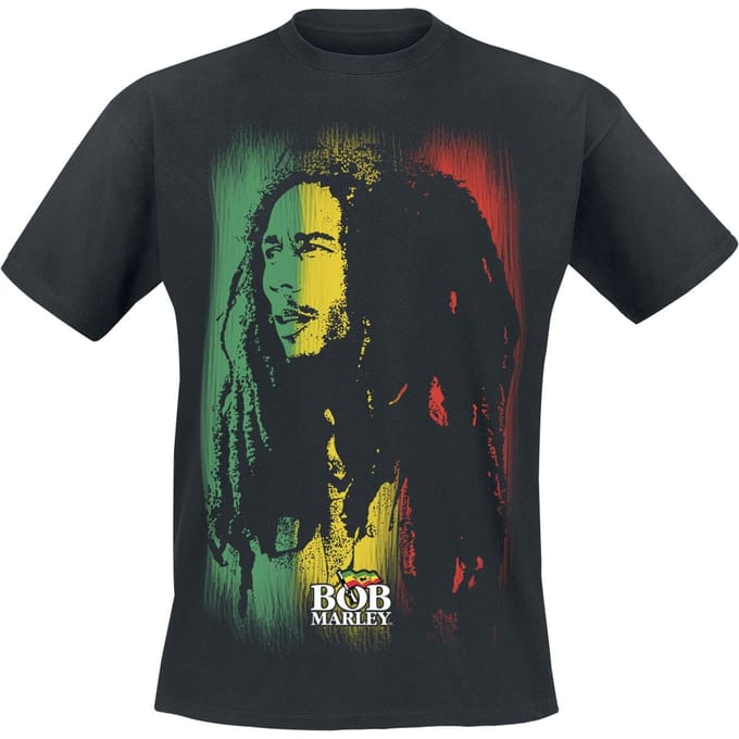 Bob Marley Stare Paint Stripe Heren T-shirt - zwart - XL