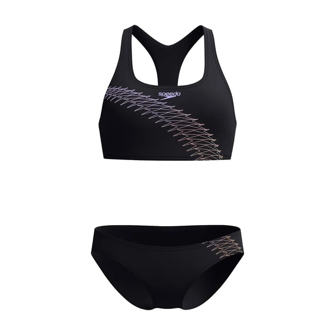 Speedo Placement Bikini Zwart UK 36 Vrouw