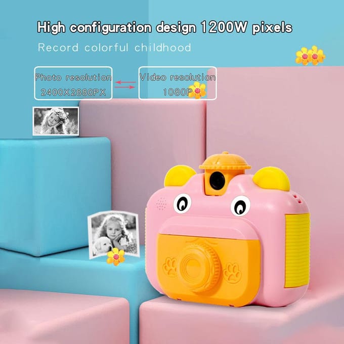 Leuke Kinderen Instant Camera 1080P Kinderen Digitale Camera Kinderen Instant Print Camera 12MP roze