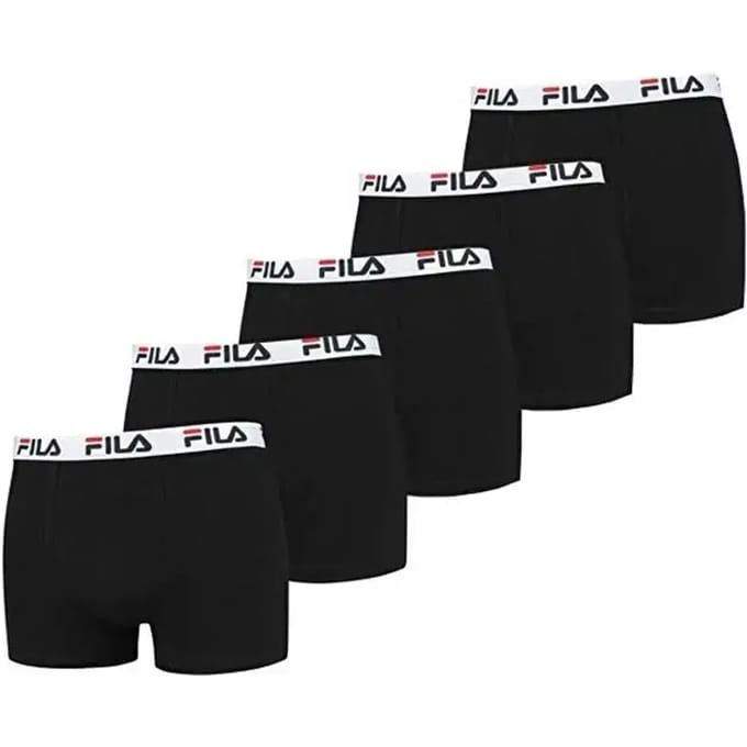 FILA - Heren Basic Boxershorts - 5 Pack - Maat M - Zwart