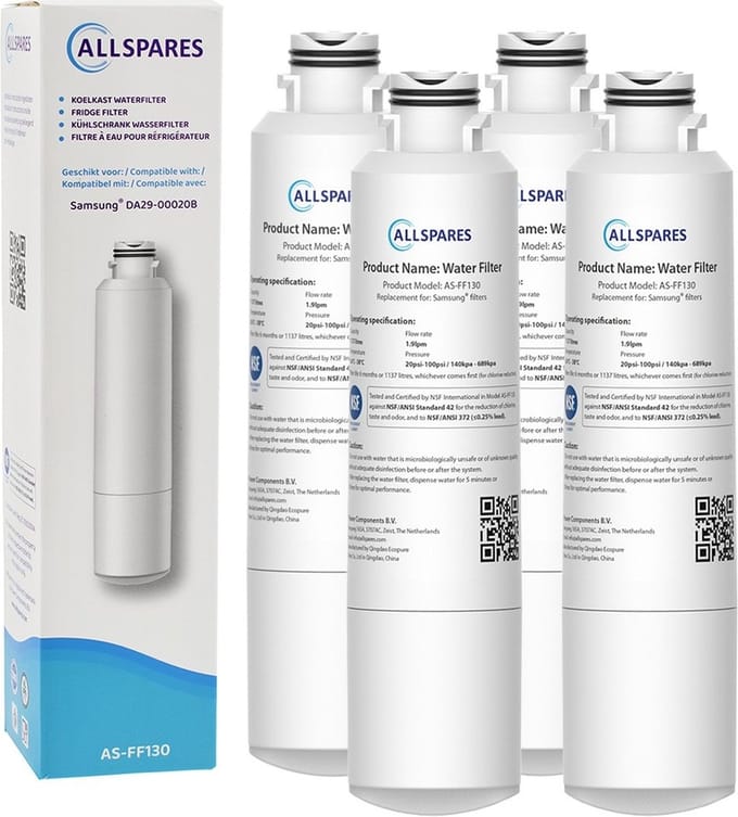 AllSpares Waterfilter (4x) voor Koelkast geschikt voor DA29-00020B