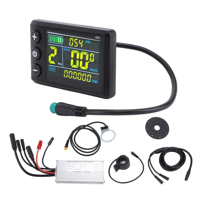 22A Motorcontroller Kleurenscherm Displaypaneel Gashendel Hulp Sensor Conversieset voor Elektrisch black
