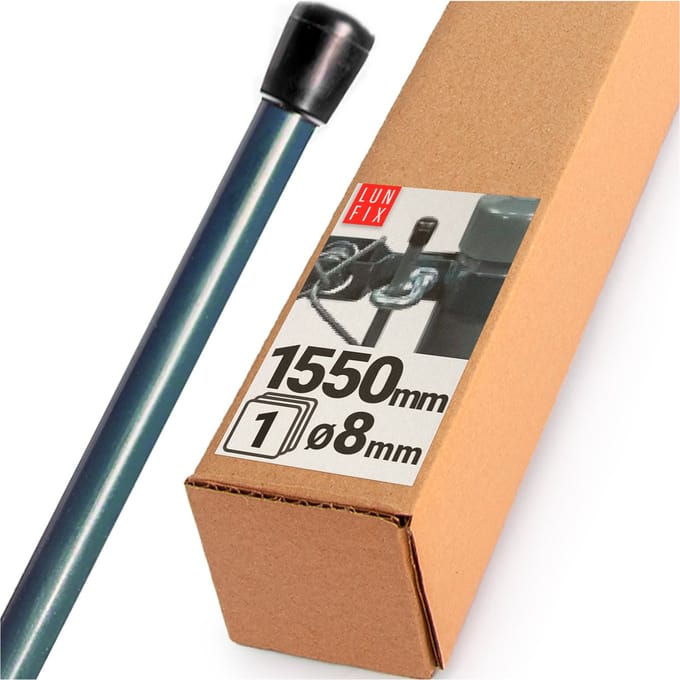 Gaas spanstaaf hekspanner - 1550 x 8 mm - PVC gecoat - antraciet