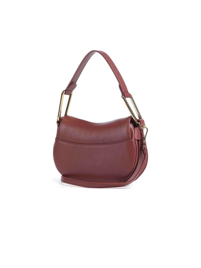 COCCINELLE Leren Schoudertas Magie Soft Shoulderbag Grained Leather Brandy Bruine