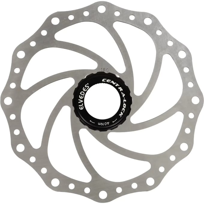 Fiets Remschijf Elvedes SC14 RVS ø180mm met 6 remschijfboutjes Center Lock