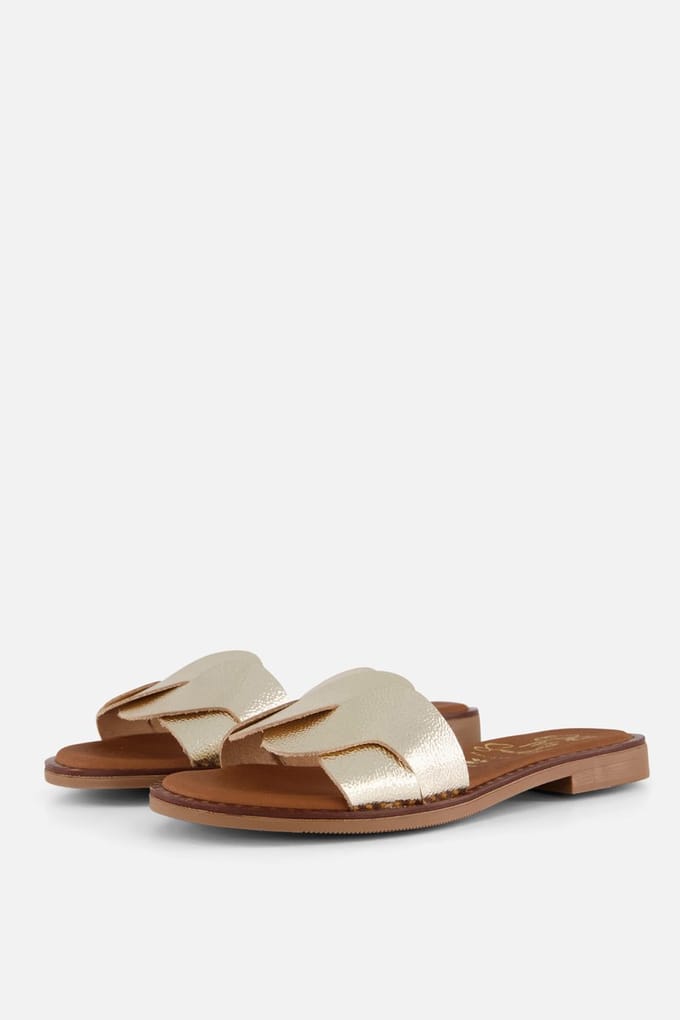 Oh My Sandals Oh My Sandals Slippers goud Leer