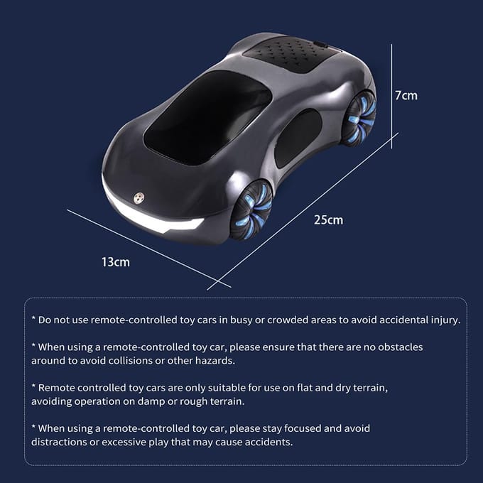 Afstandsbediening Drift Auto Afstandsbediening Spuit Auto 2.4GHz met Dubbele Spuit Gebaar Sensor Controle 1 battery blauw