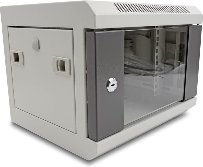 Delock 10″ Network Cabinet with glass door 4U grey