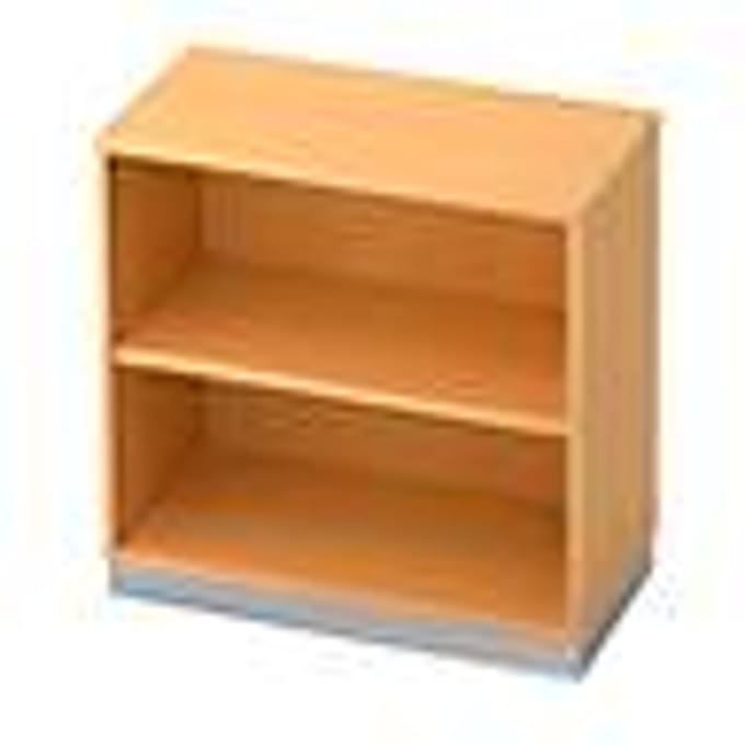 Boekenkast, spaanplaat, B 800 x D 400 mm, 2 OH, beukendecor