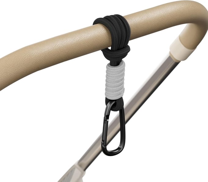 Buggy Clips - Kinderwagen Haken - Spullen Ophangen - Universele Pasvorm - 22 cm - Zwart