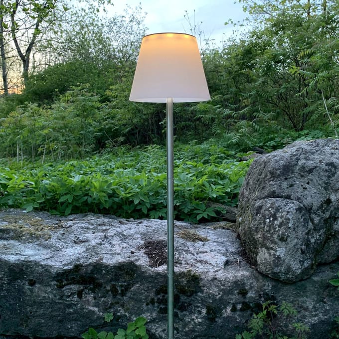 STAR TRADING Solini LED grondspies lamp, wit/zilver, hoogte 90 cm