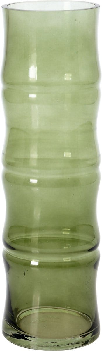 Vaas Lichtgroen - glas - Bamboe vorm- 9 x 31 cm - Bloemenvaas