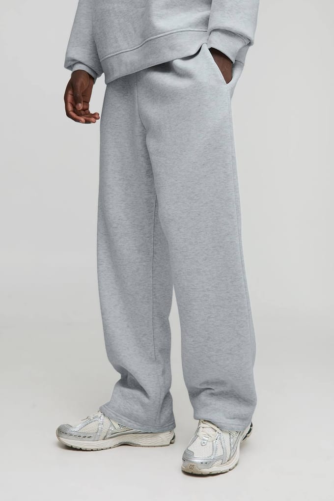 Basic jogger met rechte pijpen | Grey Marl | Size XL