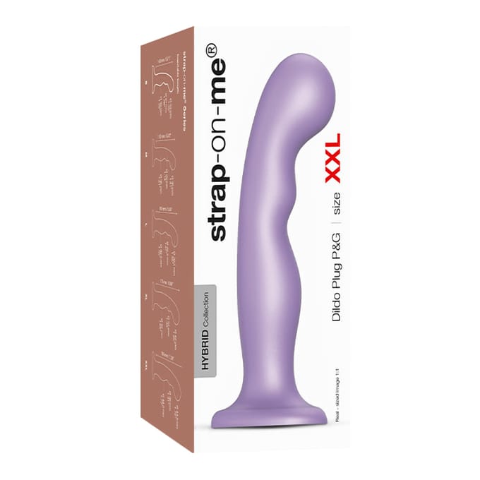 Strap-On-Me - G-spot En P-spot Dildo - Metallic Lila - Maat 2XL