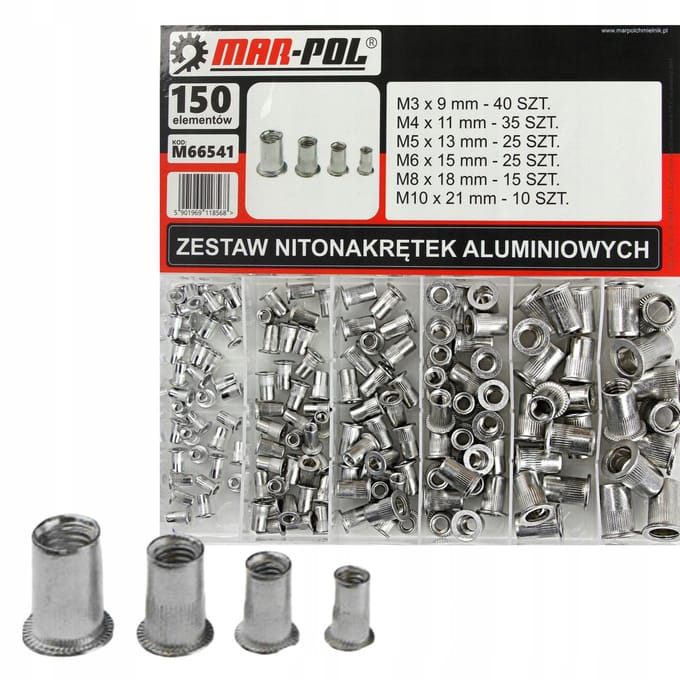 Aluminium Klinknagel Set 150 Delen met Koffer M66541
