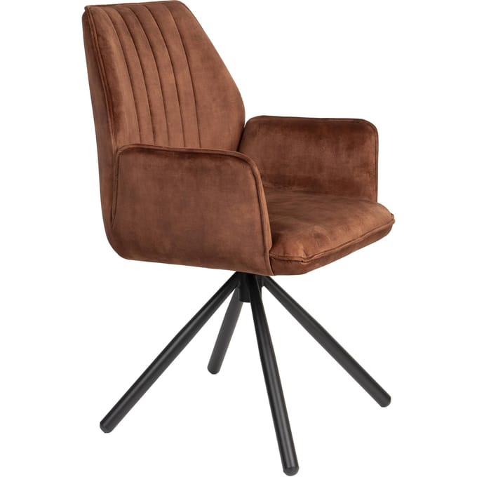 Housecraft Living Jamie Eetkamerstoelen Armleuning Roest/ Bruin - Set van 2