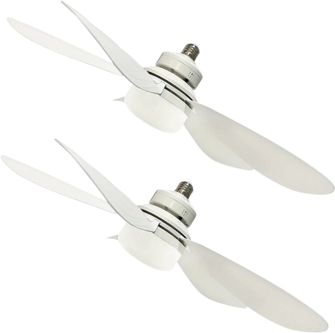 Nivard Plafondventilator - Met Verlichting - Plafond Ventilator - Met Lamp - Plafonniere Met Ventilator - Met Licht - Wit - 52cm - 2 Stuks
