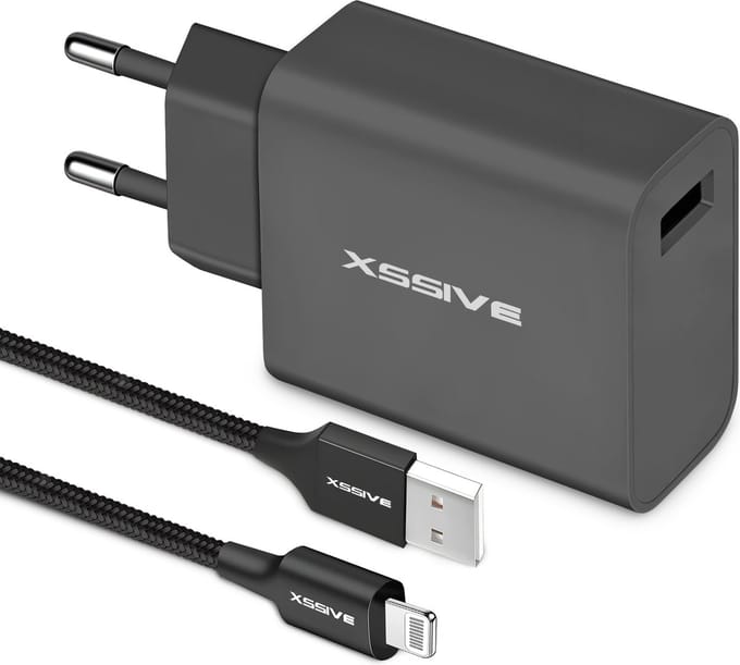 USB Adapter met Lightning Kabel 1 Meter - Geschikt voor Apple iPhone 14 en ouder, AirPods - Oplader met Kabel