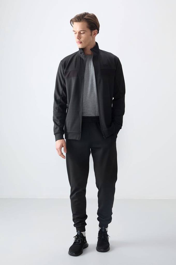 Heren Kleurblok Fleece Sweatshirt en Broek Set